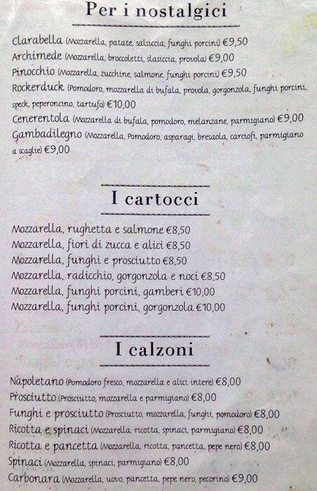 Menu di Pizzeria Pepito's 