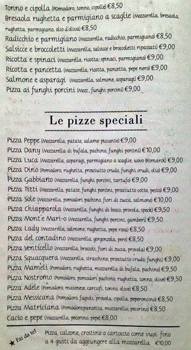 Menu di Pizzeria Pepito's 