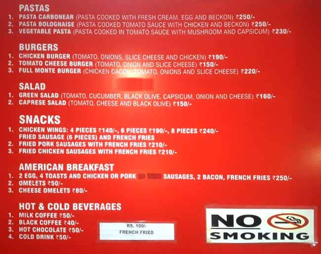 Mamta Pizza Place menu