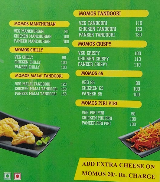 Momos menu outlet