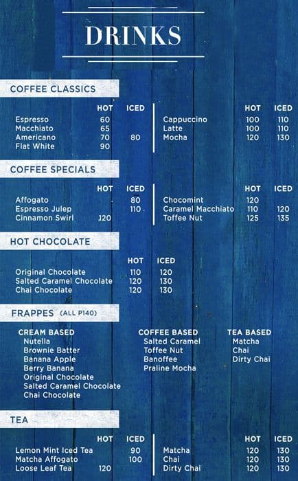Third Cup Cafe Menu, Menu for Third Cup Cafe, Loyola Heights, Quezon ...