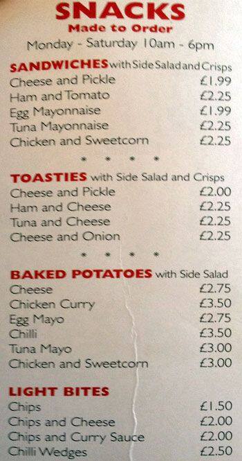 The Centurion menu