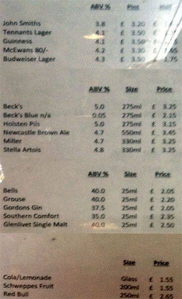 The Centurion menu
