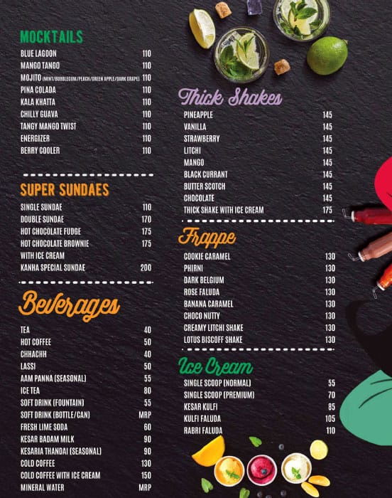 Kanha Restaurant menu