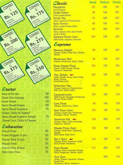 Green Peppers menu, Menu restauracji Green Peppers, Paldi, Ahmedabad