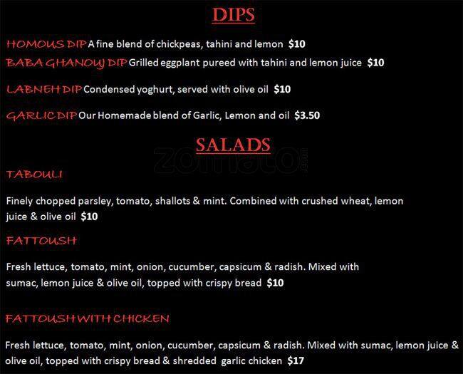 On Fire Menu, Menu for On Fire, Padstow, Sydney Urbanspoon/Zomato