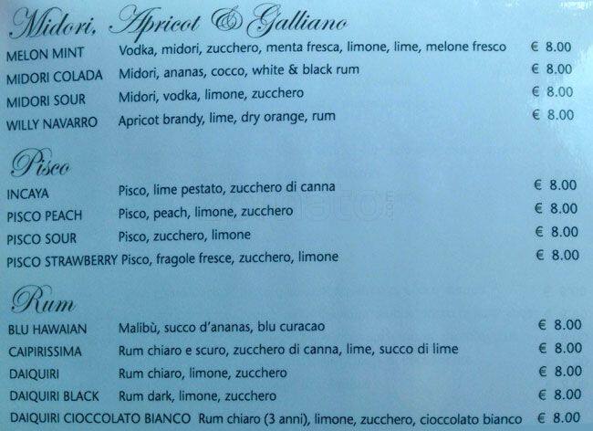 Menu di Nhero Milano 