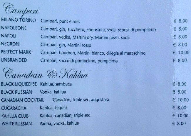 Menu di Nhero Milano 