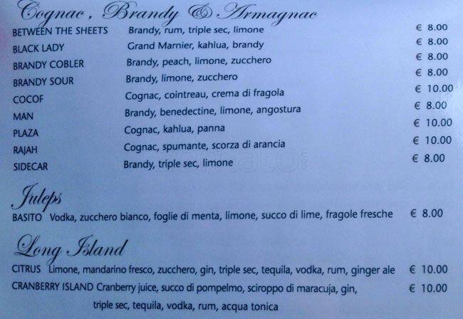 Menu di Nhero Milano 