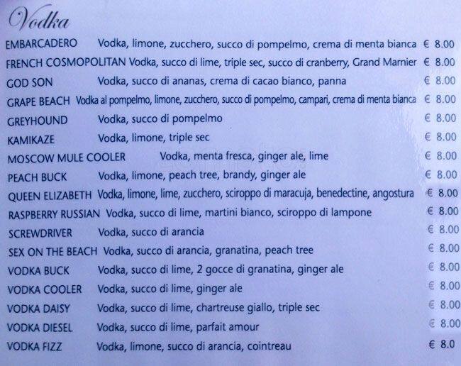 Menu di Nhero Milano 