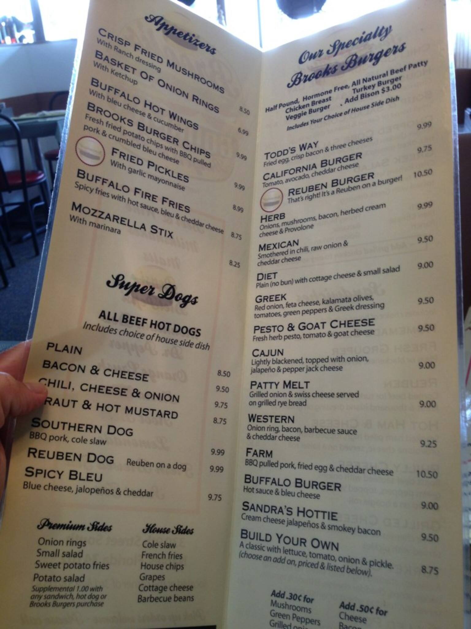 Menu at Brooks Gourmet Burgers & Dogs restaurant, Naples, 330 9th St S