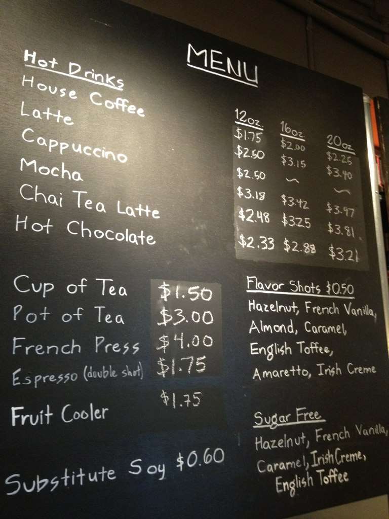 Menu at Little River Coffee Bar, Spartanburg, 188 W Main St