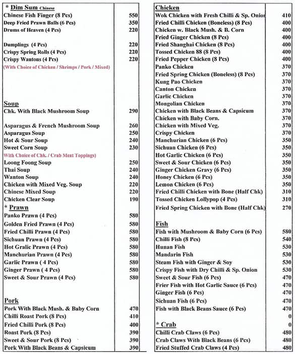 Jimmy's Kitchen menu