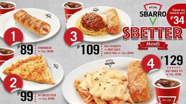 Sbarro Menu Menu For Sbarro Glorietta Complex Makati City Zomato