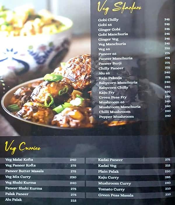 Kritunga Restaurant menu