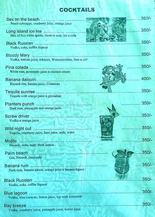 Buckingham cafe menu