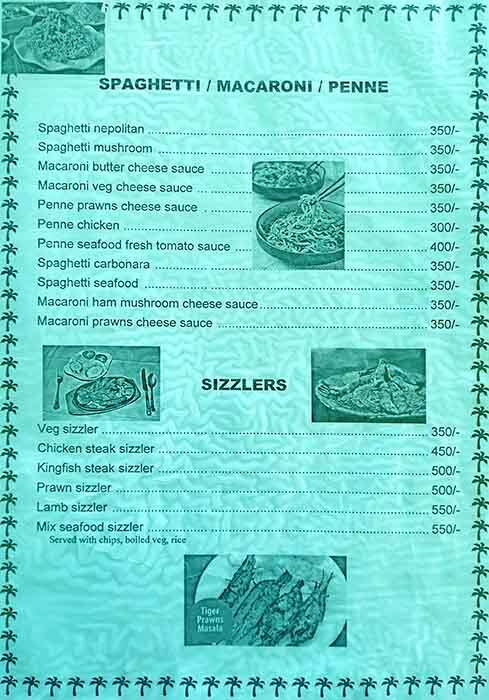 Buckingham cafe menu