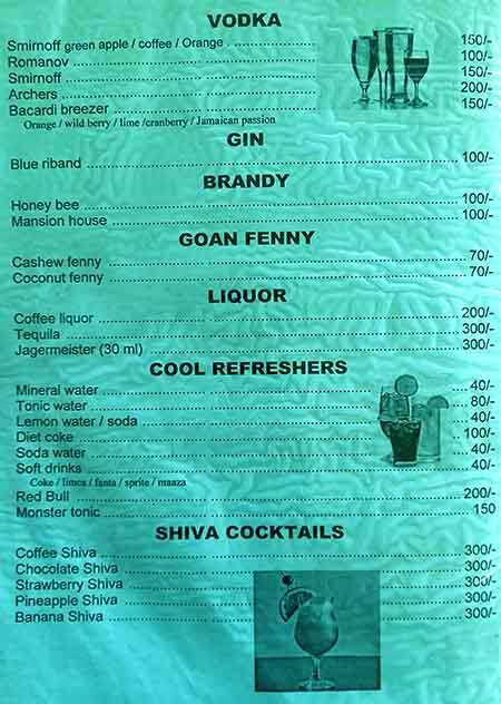 Buckingham cafe menu