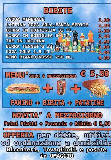 Menu di La Roccia 