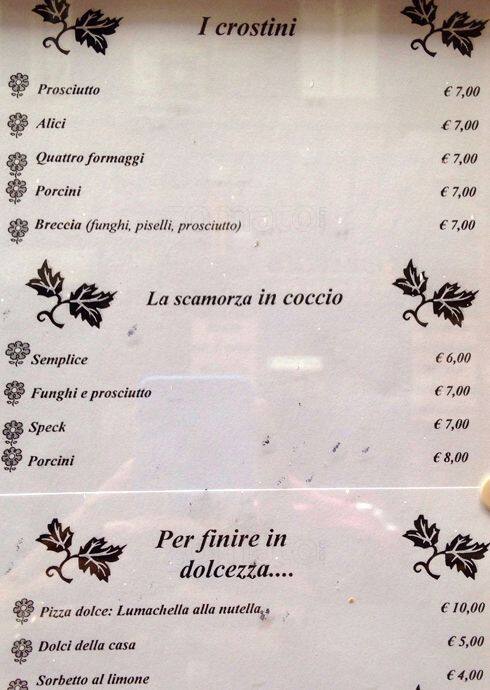 Menu di La Breccia 
