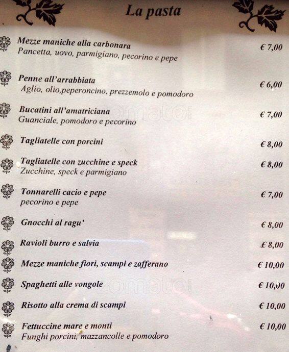 Menu di La Breccia 