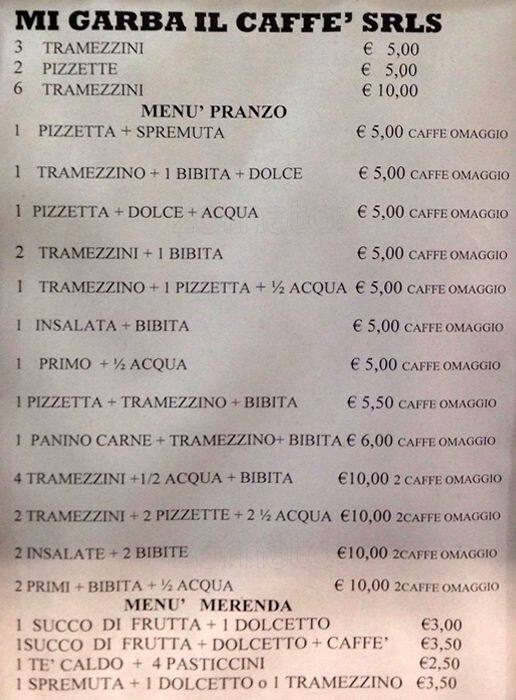 Me gusta il caffĂš a Roma: Foto del Menu con Prezzi - Zomato Italia
