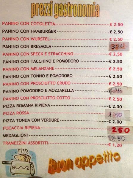 Menu di Bar Studente 