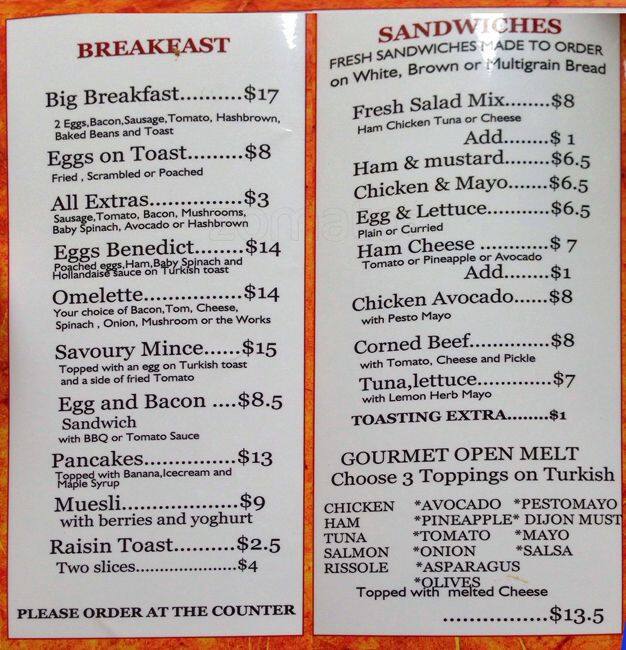 Eliza's Tea & Coffee Shop Menu Urbanspoon/Zomato