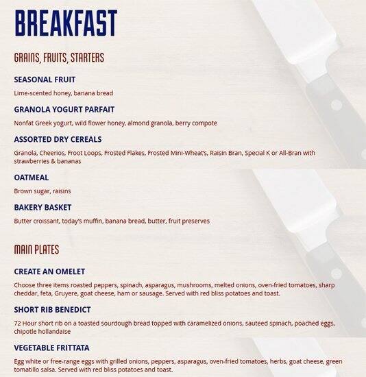 Menu at Liberty Tavern Hilton Downtown pub & bar, Austin