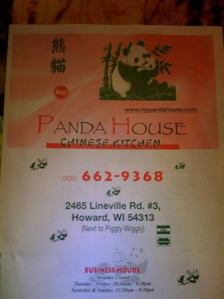 Panda House Menu, Menu for Panda House, Perkins Park Area, Green Bay