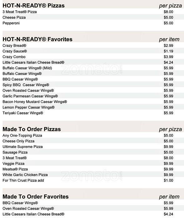 Little Caesars Pizza Menu, Menu for Little Caesars Pizza, Stonewall