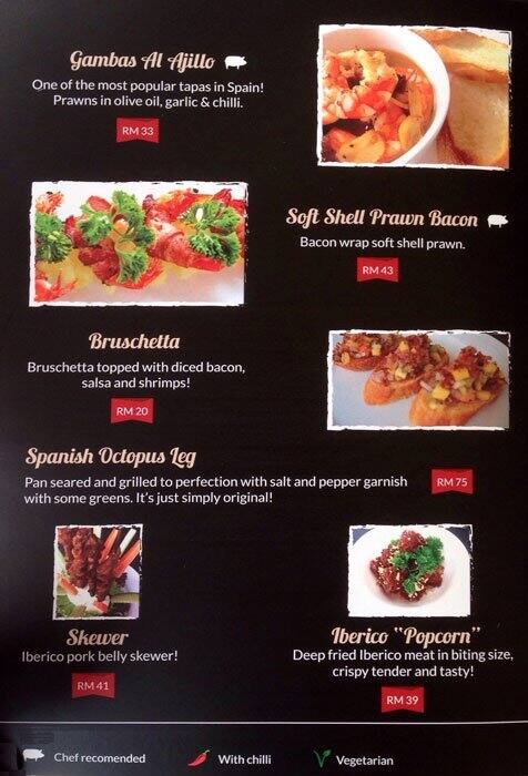 Iberico Kitchen menu