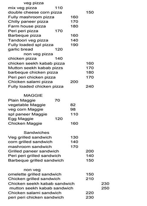 Menu of Taste Of Attraction, Civil Lines, Ludhiana