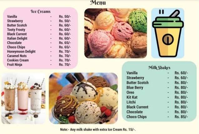 Menu of Marvel's Gelato Hub, Uppal, Secunderabad