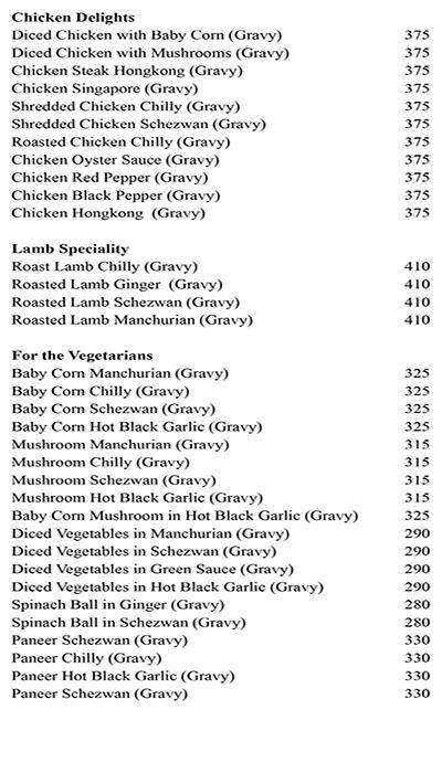 Sheetal Bukhara menu