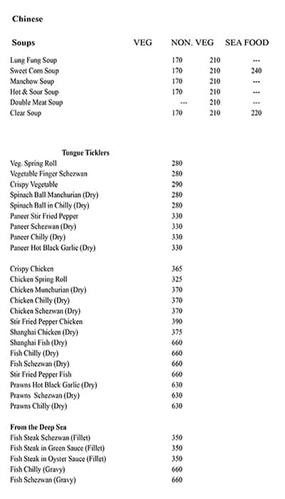 Sheetal Bukhara menu