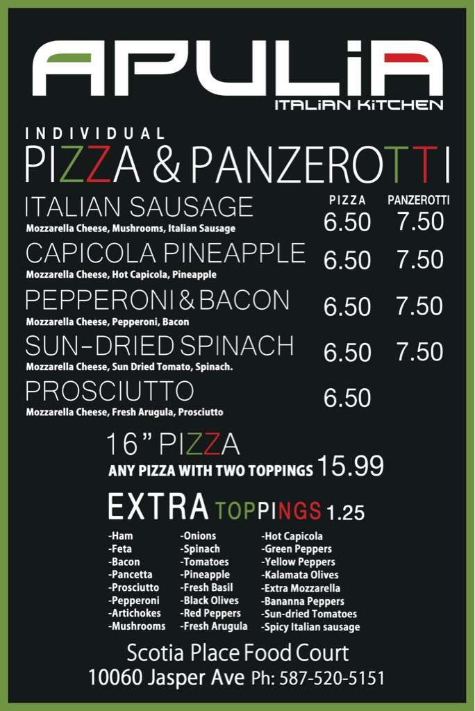 Apulia menu