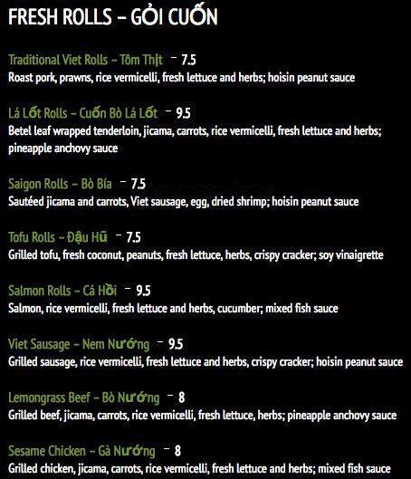 La Lot menu