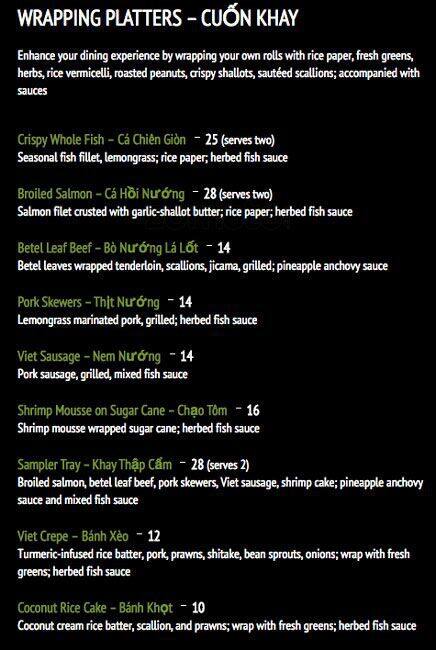 La Lot menu
