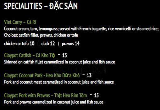 La Lot menu