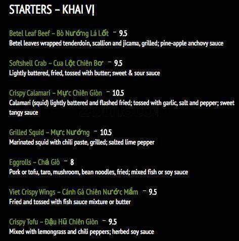 La Lot menu