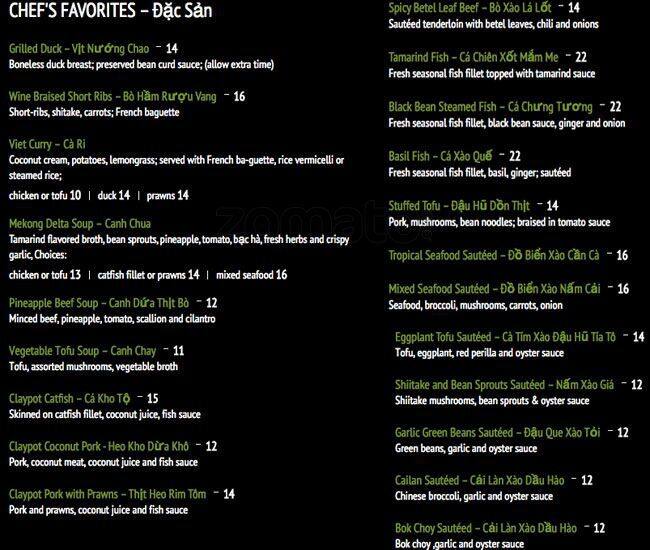 La Lot menu
