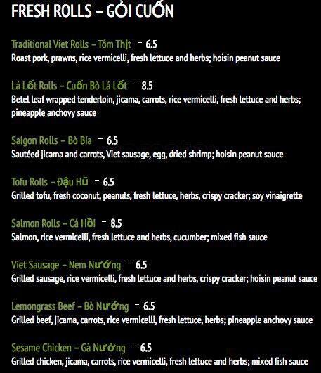 La Lot menu