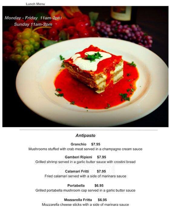 Giuseppes Italian Restaurant Menu Urbanspoonzomato