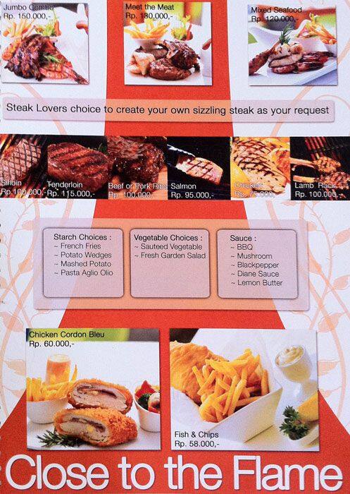 Taste Restaurant menu