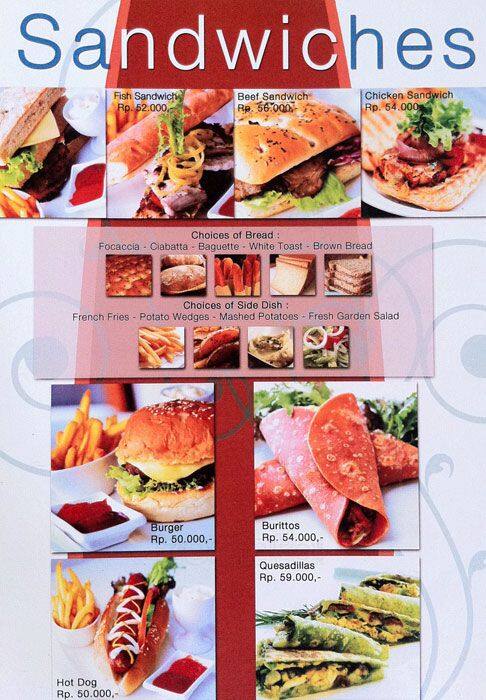 Taste Restaurant menu