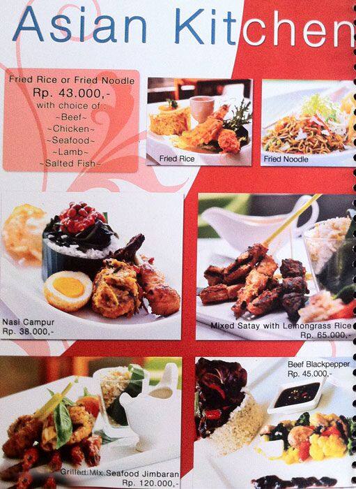 Taste Restaurant menu