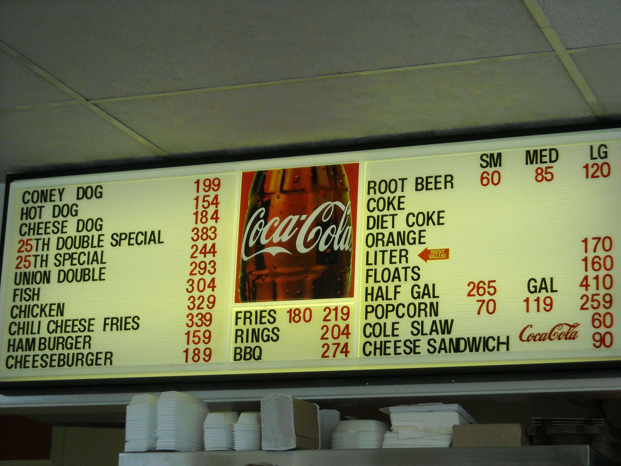 Becker's DriveIn Menu, Menu for Becker's DriveIn, Columbus, Columbus