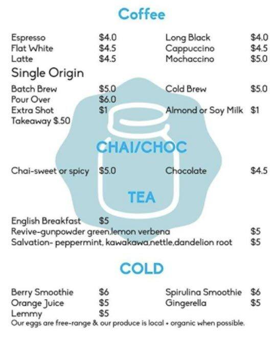 Beakers and Jars Menu, Menu for Beakers and Jars, Grafton, Auckland