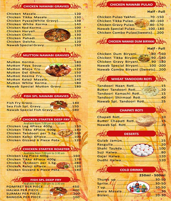 Menu at TASTE OF NAWAB, Mumbai, taste of nawab